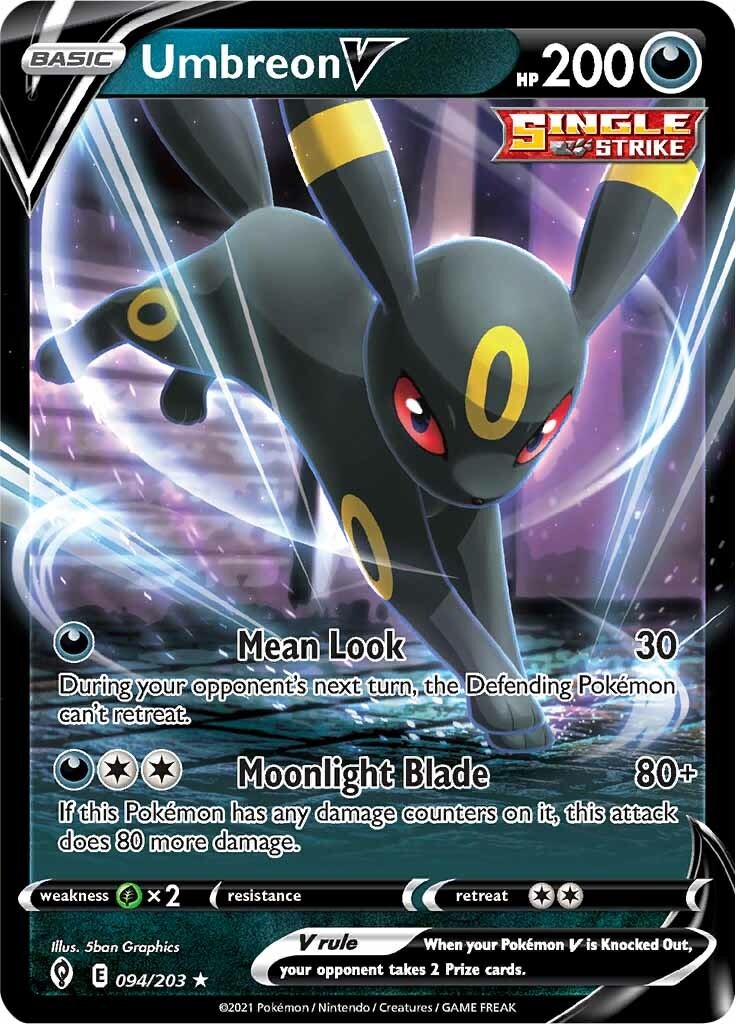 Umbreon V Alt Art English Pokemon retailer Card Evolving Skies 189/203 Near Mint/Mint