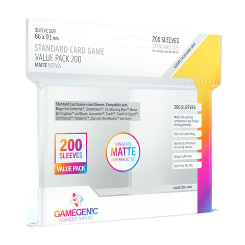 GG: MATTE Standard Card Game Sleeve Value Pack 200