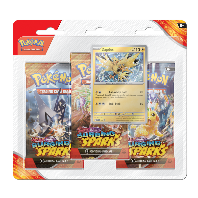 Pokemon TCG - Surging Sparks - Blister 3 sobres Inglés