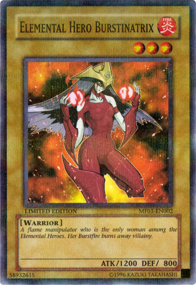 Elemental HERO Burstinatrix [MF03-EN002] Parallel Rare