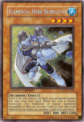Elemental HERO Bubbleman [EHC1-EN003] Secret Rare